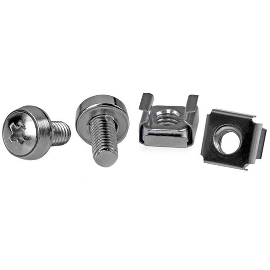 Star Tech 50 Pkg M6 Mounting Screws and Cage Nuts for Server Rack Cabinet