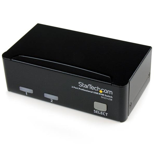 Star Tech 2 Port Professional USB KVM Switch Kit with Cables