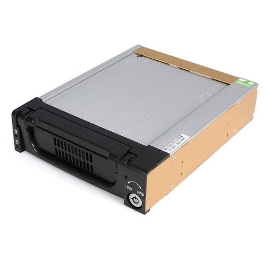 Star Tech Black Aluminum 5.25in Rugged SATA Hard Drive Mobile Rack Drawer