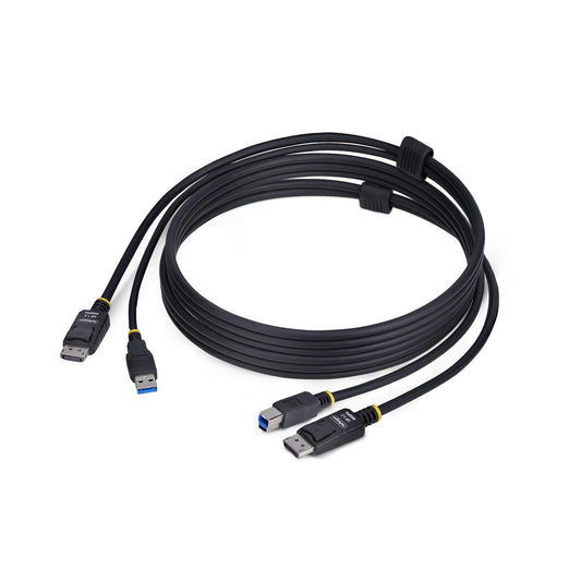 Star Tech 6ft (1.8m) DisplayPort and USB 5Gbps KVM Cable, 4K 60Hz, Universally Compatible DP 1.2/USB 3.0 Combo Cable for KVM Switches