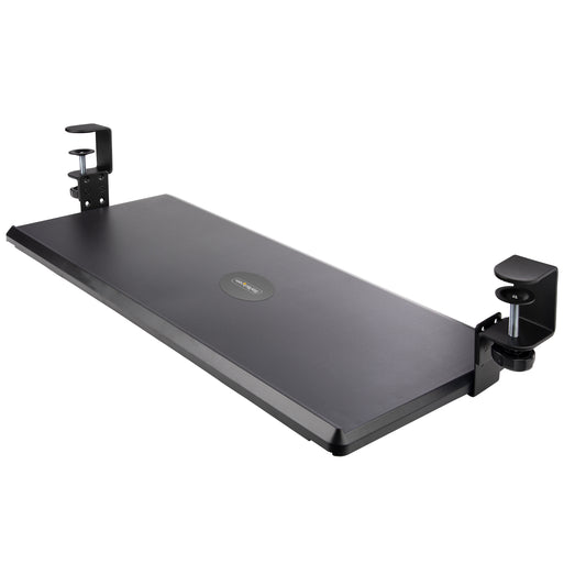 Star Tech Under-Desk Keyboard Tray, Clamp-on Ergonomic Keyboard Holder, Up to 12kg (26.5lb), Sliding Keyboard and Mouse Drawer with C-Clamps, Height Adjustable Keyboard Tray (3.9/4.7/5.5 in)