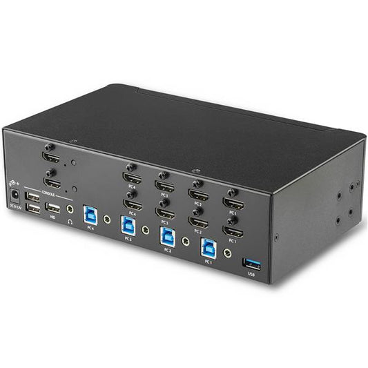Star Tech 4 Port HDMI KVM Switch - 4K 30Hz - Dual Display