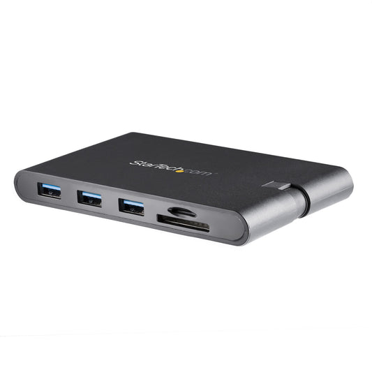 Star Tech USB C Multiport Adapter - USB Type-C Mini Dock with HDMI 4K or VGA 1080p Video - 100W Power Delivery Passthrough, 3-port USB 3.0 Hub, GbE, SD & MicroSD - Laptop Travel Dock