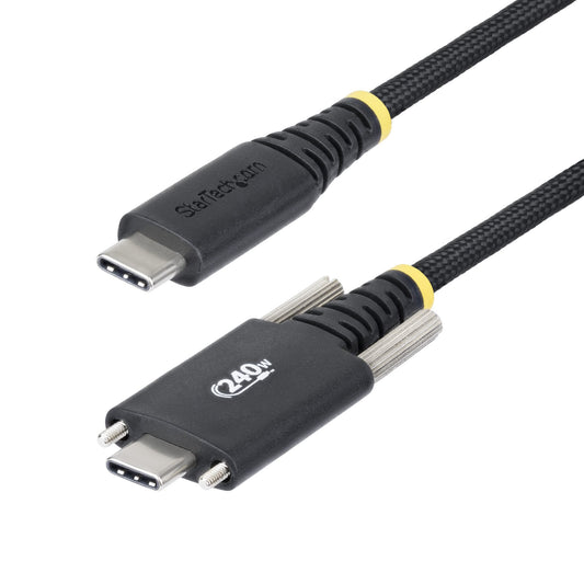 Star Tech 10ft (3m) USB-C Charging Cable, Durable and Ultra-Flexible, Side Screw Locking, 240W (5A) PD EPR, USB 2.0 Laptop Charger Cable, USB-IF Certified, Rugged USB-C Charging Cord