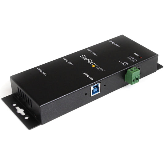 Star Tech 4-Port Industrial USB 3.0 Hub with ESD Protection~4-Port USB 3.0 Hub - 5Gbps - Metal Industrial USB-A Hub - Wall or Desk Mountable USB Data Hub - TAA Compliant USB Expander Hub