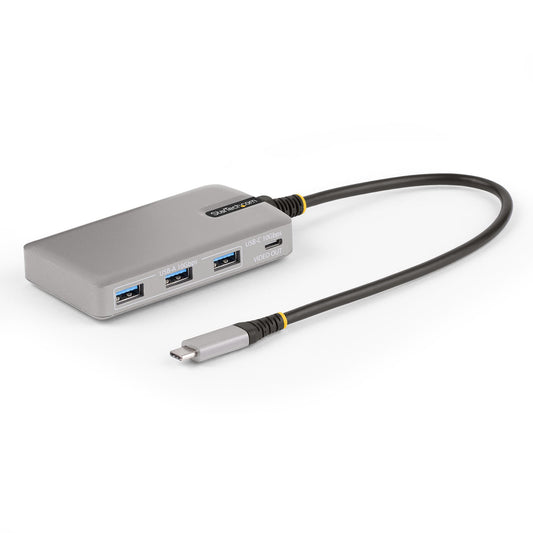 Star Tech 4-Port USB-C Hub with USB-C DP Alt Mode Video Output 4K 60Hz - 3x USB-A, 1x USB Type-C, 100W Power Delivery Pass-Through, USB 3.2 10Gbps, 1ft/30cm Cable, Portable USB Hub
