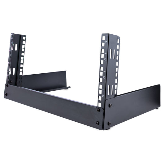 Star Tech 2-Post 4U Desktop Server Rack, Small Open Frame 19in Computer Rack, Compact Network Rack for AV / Studio / Data / IT Equipment - Free Standing Two-Post Home/Office Rack