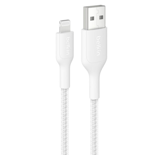Belkin Braided USB-A Cable LTG Connector 2m WH (CAA020FQ2MWH)