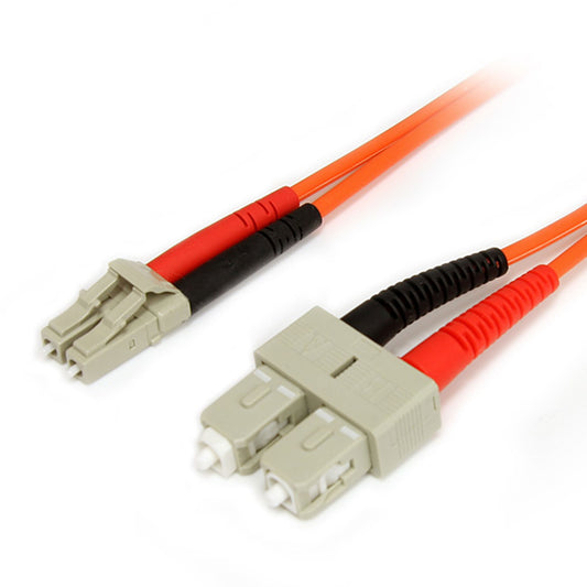 Star Tech 2m Fiber Optic Cable - Multimode Duplex 62.5/125 LSZH Fiber Jumper Cord - LC/SC