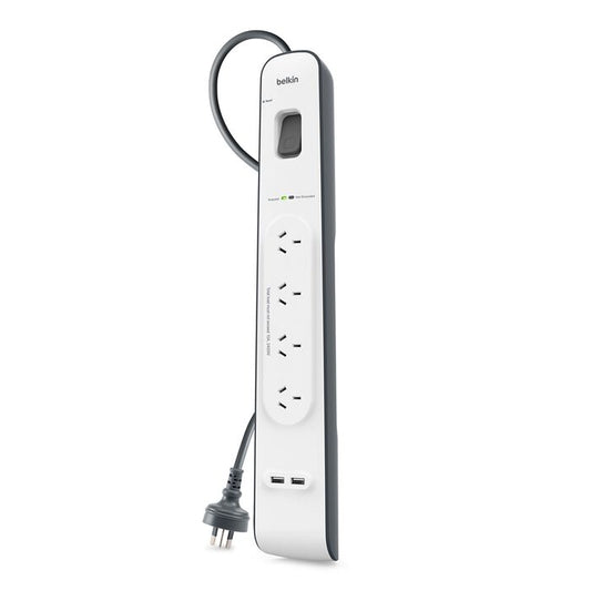 Belkin 4 Outlet with 2M Cord with 2 USB Ports (BSV401AU2M)