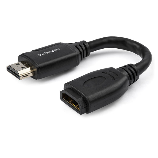 Star Tech 6" (15cm) HDMI Port Saver Cable - 4K 60Hz High Speed HDMI 2.0 Extension Cable with Ethernet - Short HDMI Extension Cable - HDMI Male to Female Extension Adapter Cord