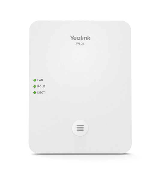 Yealink (W80B) Multicell DECT Base Station, Up to 100 Parallel Calls, Handsets and SIP Accounts, Up to 30 Base Station, does not include Power Adapter