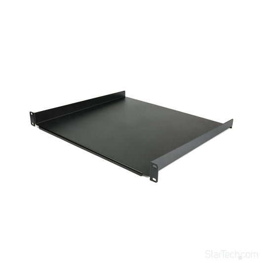 Star Tech 1U Server Rack Shelf - Universal Rack Mount Cantilever Shelf for 19" Network Equipment Rack & Cabinet - Heavy Duty Steel – Weight Capacity 44lb/20kg - 16" Deep Tray, Black
