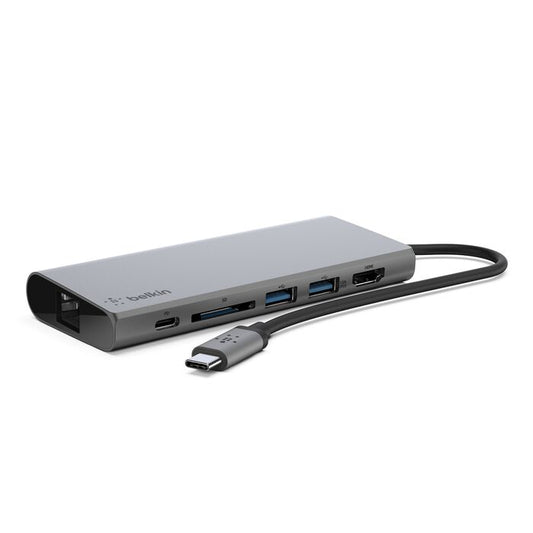 Belkin USB-C 4-PORT MINI HUB + POWER PASS THRU (F4U092BTSGY)
