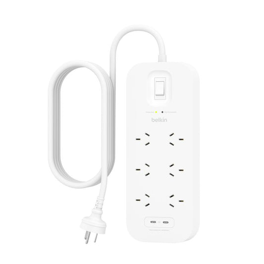 Belkin 6-Outlet Surge Protector with Dual USB-C 30W (SRB006AU2M)
