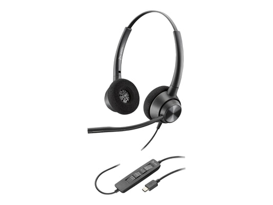 HP POLY ENCOREPRO EP320 STEREO CORDED HEADSET USB-A (EOL, SOH ONLY, NO BACKORDERS)