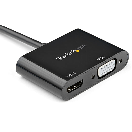 Star Tech DisplayPort to HDMI VGA Adapter - DisplayPort 1.2 HBR2 to HDMI 2.0 (4K 60Hz) or VGA 1080p Converter Dongle - DP to HDMI or VGA Monitor Adapter - Digital Video Display Adapter