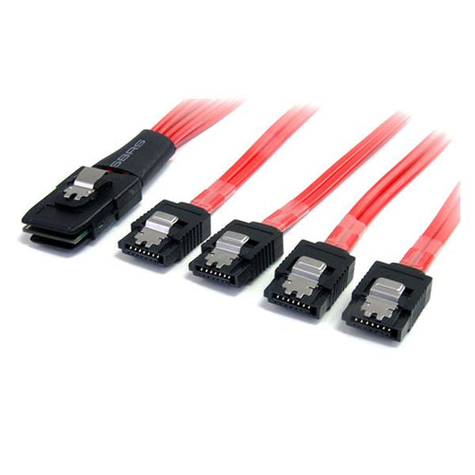 Star Tech 50cm Serial Attached SCSI SAS Cable - SFF-8087 to 4x Latching SATA