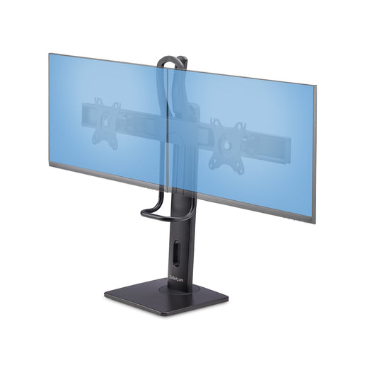 Star Tech Crossbar Dual Monitor Desk Stand For Double 27-inch Screens, VESA Mount 75x75/100x100, Toolless Height Adjustment, Up To 13.2lb (6kg) Per Display