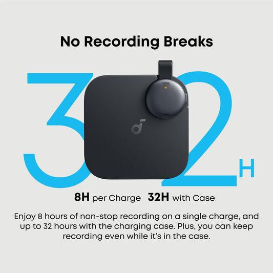 Soundcore Work Lapel Voice Recorder (Black)
