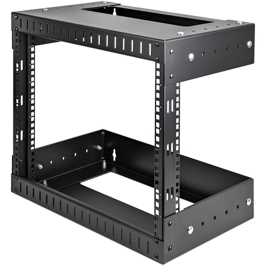 Star Tech 8U 19" Wall Mount Network Rack - Adjustable Depth 12-20" 2 Post Open Frame Server Room Rack for AV/Data/ IT Communication/Computer Equipment/Switch w/Cage Nuts & Screws