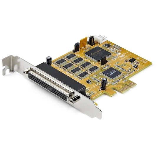Star Tech 8-Port PCI Express RS232 Serial Adapter Card, PCIe RS232 Serial Card, 16C1050 UART, Multiport Serial DB9 Controller/Expansion Card, 15kV ESD Protection, Windows Only - TAA