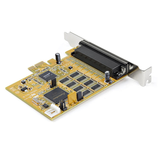 Star Tech 8-Port PCI Express RS232 Serial Adapter Card, PCIe RS232 Serial Card, 16C1050 UART, Multiport Serial DB9 Controller/Expansion Card, 15kV ESD Protection, Windows Only - TAA