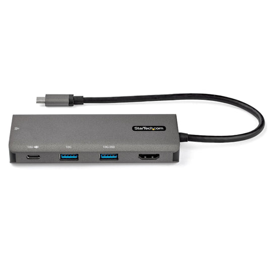 Star Tech USB C Multiport Adapter - 10Gbps USB Type-C Mini Dock with 4K 30Hz HDMI - 100W Power Delivery Passthrough - 3-Port USB Hub, GbE - USB 3.1/3.2 Gen 2 Laptop Dock - 10" Cable