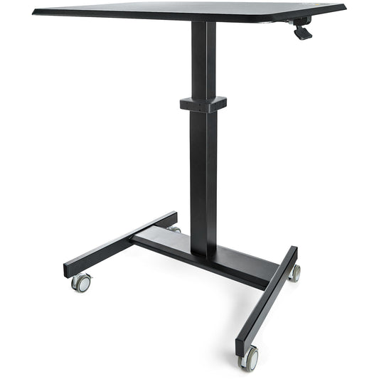 Star Tech Mobile Standing Desk - Portable Sit Stand Ergonomic Height Adjustable Cart on Wheels - Rolling Computer/Laptop Workstation Table with Locking One-Touch Lift for Teacher/Student