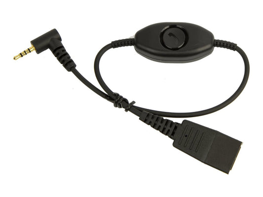 JABRA QD TO 2.5MM STRAIGHT CORD WITH PUSH TO TALK, 0.5M