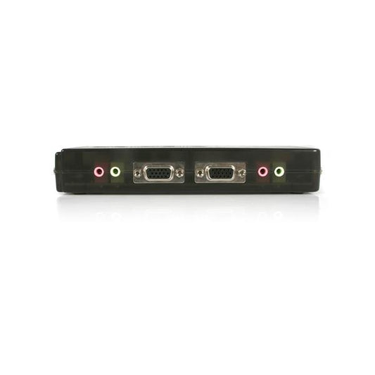 Star Tech 4 Port Black USB KVM Switch Kit with Cables and Audio