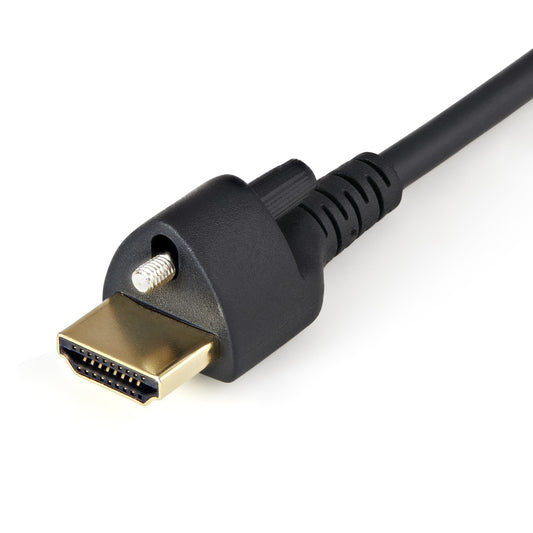 Star Tech 6ft (2m) HDMI Cable with Locking Screw - 4K 60Hz HDR - High Speed HDMI 2.0 Monitor Cable with Locking Screw Connector for Secure Connection - HDMI Cable with Ethernet - M/M