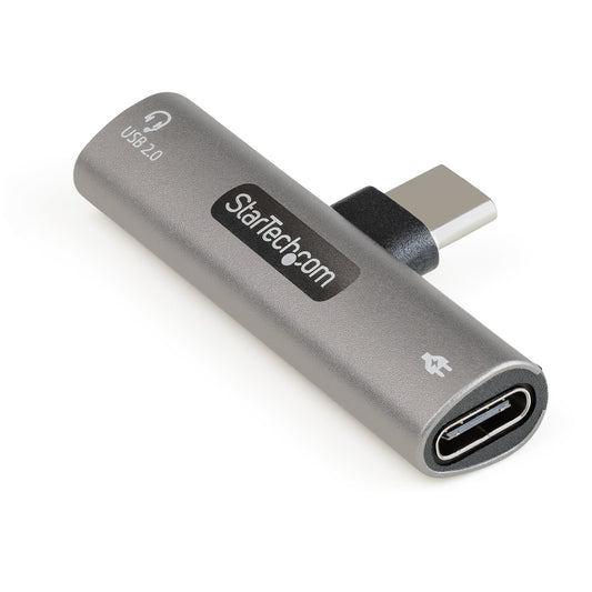 Star Tech USB C Audio & Charge Adapter - USB-C Audio Adapter w/ USB-C Audio Headphone/Headset Port and 60W USB Type-C Power Delivery Pass-through Charger - For USB-C Phone/Tablet/Laptop