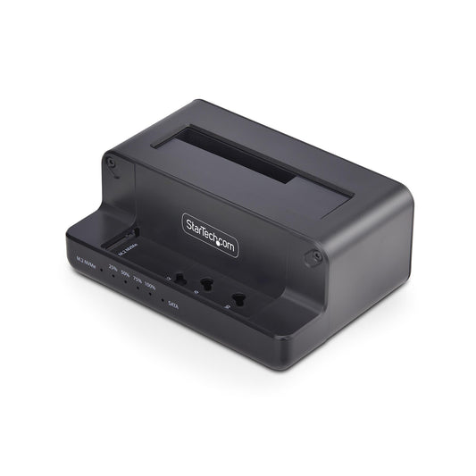 Star Tech M.2 NVMe to 2.5/3.5" SATA Drive Duplicator, Dual Bay Standalone SSD Cloner/Drive Dock, Bidirectional NVMe to SATA / SATA to NVMe, Up to 27GBpm, TAA