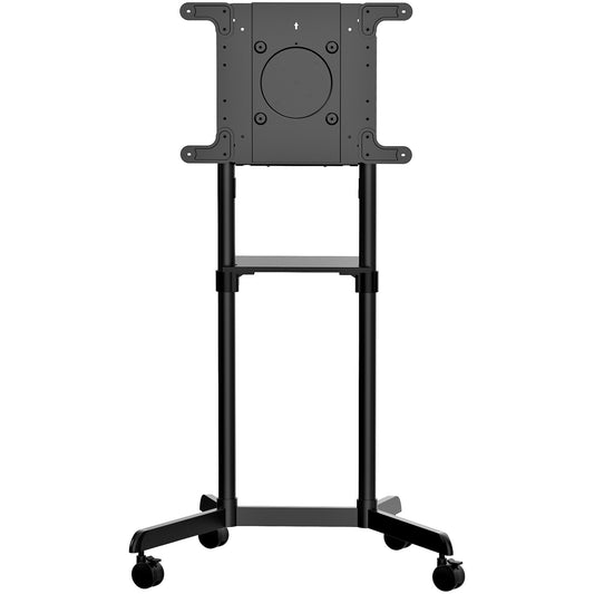 Star Tech Mobile TV Cart - Portable Rolling TV Stand for 37-70" VESA Display (154lb/70kg) - TV Stand w/Shelf & Storage Compartment - Rotate/Tilt Display - Universal TV Mount on Wheels