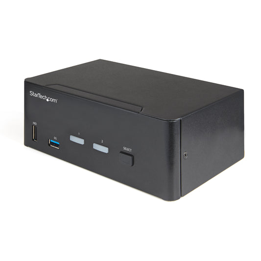 Star Tech 2 Port Dual Monitor HDMI KVM Switch - 4K 60Hz Ultra HD HDR - Desktop 4K HDMI 2.0 KVM Switch with 2 Port USB 3.0 Hub (5Gbps) & 4x USB 2.0 HID, Audio - Hotkey Switching - TAA