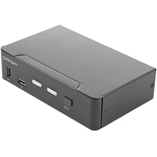 Star Tech 2 Port HDMI KVM Switch - Single Monitor 4K 60Hz Ultra HD HDR - Desktop HDMI 2.0 KVM Switch with 2 Port USB 3.0 Hub (5Gbps) and 4x USB 2.0 HID, Audio - Hotkey Switching - TAA