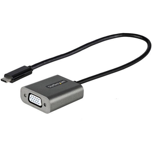 Star Tech USB C to VGA Adapter - 1080p USB Type-C to VGA Adapter Dongle - USB-C (DP Alt Mode) to VGA Monitor/Display Video Converter - Thunderbolt 3 Compatible - 12" Long Attached Cable - Upgraded Version of CDP2VGA