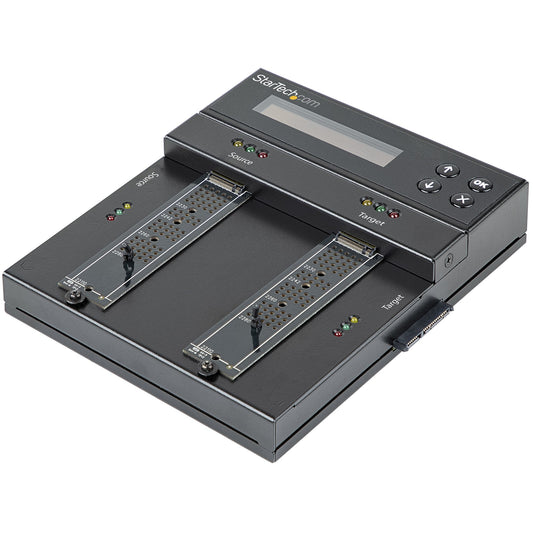 Star Tech Standalone M.2 SATA & M.2 NVMe Duplicator and Eraser - HDD/SSD Cloner/Wiper for M.2 PCIe AHCI/NVMe, M.2 SATA, 2.5/3.5" SATA Drives - External Hard Drive Eraser/Duplicator, TAA