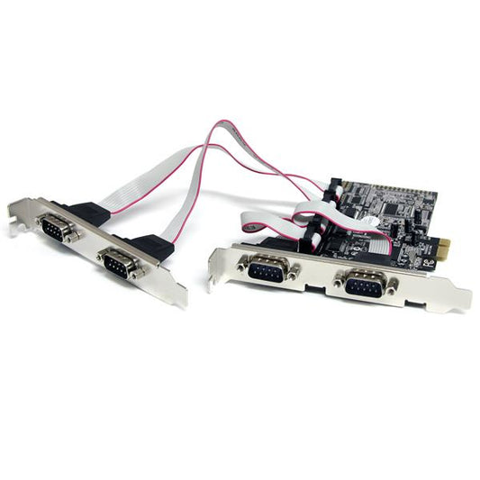 Star Tech 4 Port Native PCI Express RS232 Serial Adapter Card with 16550 UART