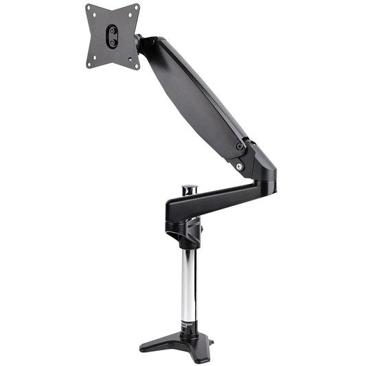 Star Tech Desk Mount Monitor Arm for Single VESA Display up to 32" or 49" Ultrawide 8kg/17.6lb - Full Motion Articulating & Height Adjustable - C-Clamp, Grommet - Single Monitor Arm