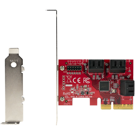 Star Tech SATA PCIe Card - 6 Port PCIe SATA Expansion Card - 6Gbps - Low/Full Profile - Stacked SATA Connectors - ASM1166 Non-Raid - PCI Express to SATA Converter