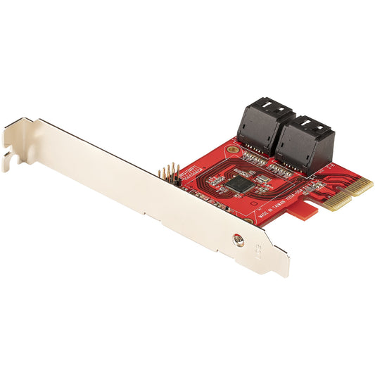 Star Tech SATA PCIe Card - 4 Port PCIe SATA Expansion Card - 6Gbps - Low Profile Bracket - Stacked SATA Connectors - ASM1164 Non-Raid - PCI Express to SATA Converter