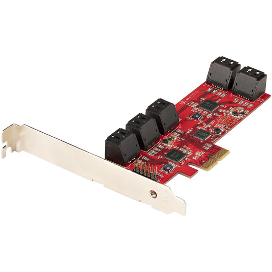 Star Tech SATA PCIe Card - 10 Port PCIe SATA Expansion Card - 6Gbps - Low/Full Profile - Stacked SATA Connectors - ASM1062 Non-Raid - PCI Express to SATA Converter/Adapter