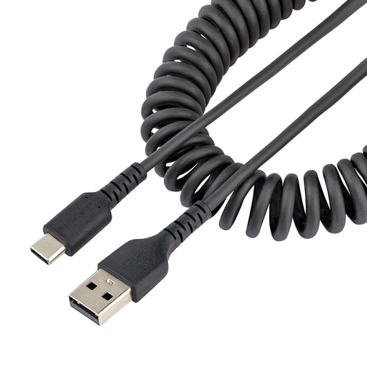 Star Tech 20in (50cm) USB A to C Charging Cable, Coiled Heavy Duty Fast Charge & Sync, High Quality USB 2.0 A to USB Type-C Cable, Rugged Aramid Fiber, Durable Male to Male USB Cable