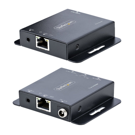 Star Tech 4K HDMI Extender over CAT6/CAT5 Ethernet Cable, 4K 30Hz or 1080p 60Hz Video Extender, HDMI over Ethernet Cable, HDMI Transmitter and Receiver Kit, IR Remote Control