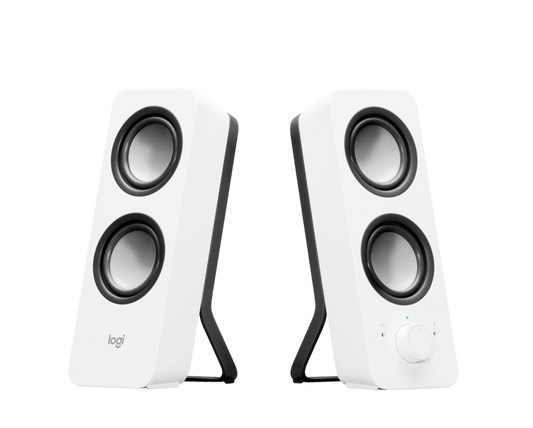 LOGITECH Z200 STEREO SPEAKERS,RMS(5W),3.5MM(1),WHITE,2YR WTY
