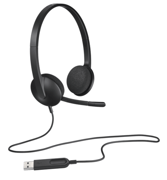 LOGITECH H340 WIRED USB STEREO HEADSET, NOISE CANCELLING MIC,2YR WTY