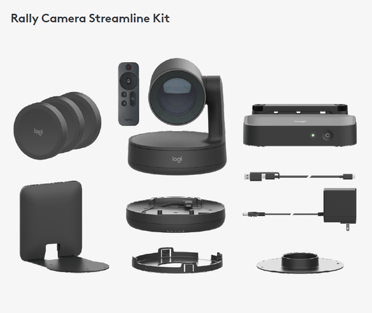LOGITECH RALLY CAMERA STREAMLINE KIT,CAMERA,MOUNTS INCLUDED,GRAPHITE,2YR WTY