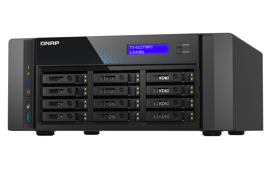 QNAP TS-h1277AFX-R7-32G, AMD Ryzen 7000 series 8C16T(boost up to 5.3 GHz), 32 GB DDR4 memory (1 x 32 GB),redundant power, 3 Yrs